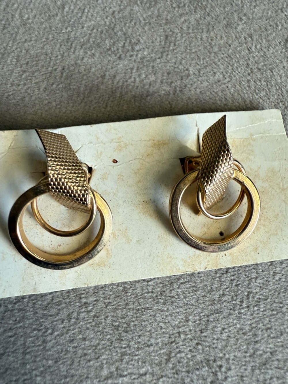 Gold-Tone Double Circle Drop Earrings - Women Jewelry